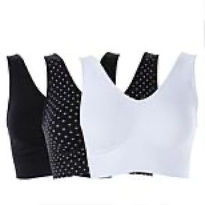 Rhonda Shear 3-pack Seamless Jacquard Ahh Bra with Removable Pads Small